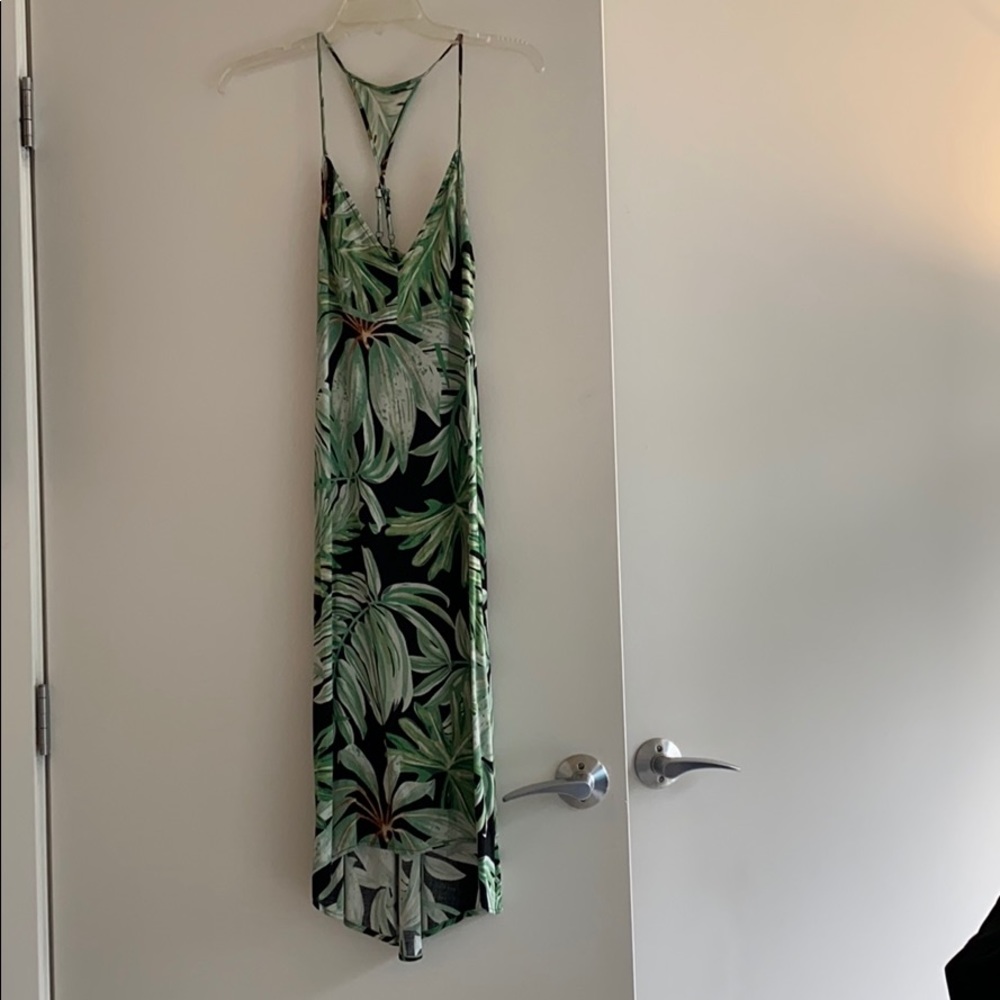 Floral print long cotton dress